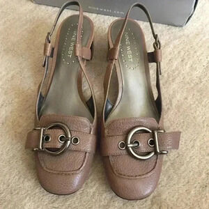 Nine West brown sling back shoes 6.5